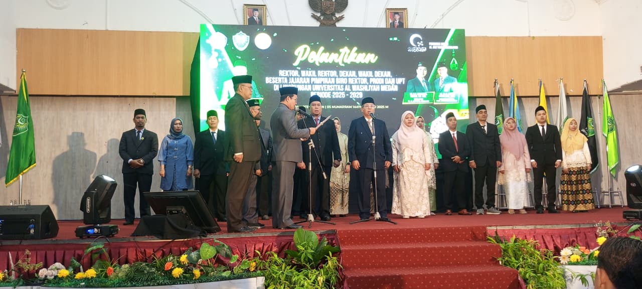 Sah! Ketum PB Al Washliyah Lantik Prof Saiful Akhyar Lubis Menjadi Rektor Univa Medan